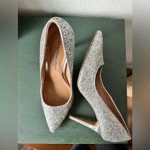 Christian Siriano Silver Glitter Pumps - US 7.5